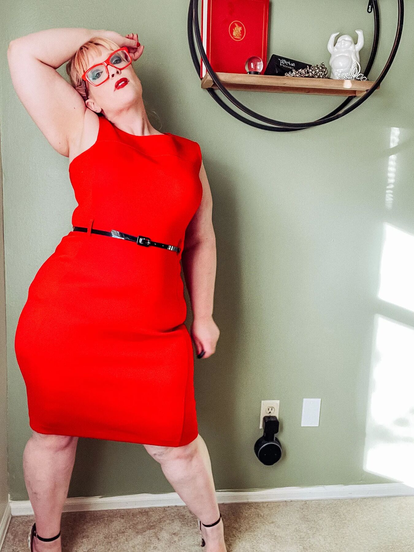 Red Dress and heels on your favorite BBW