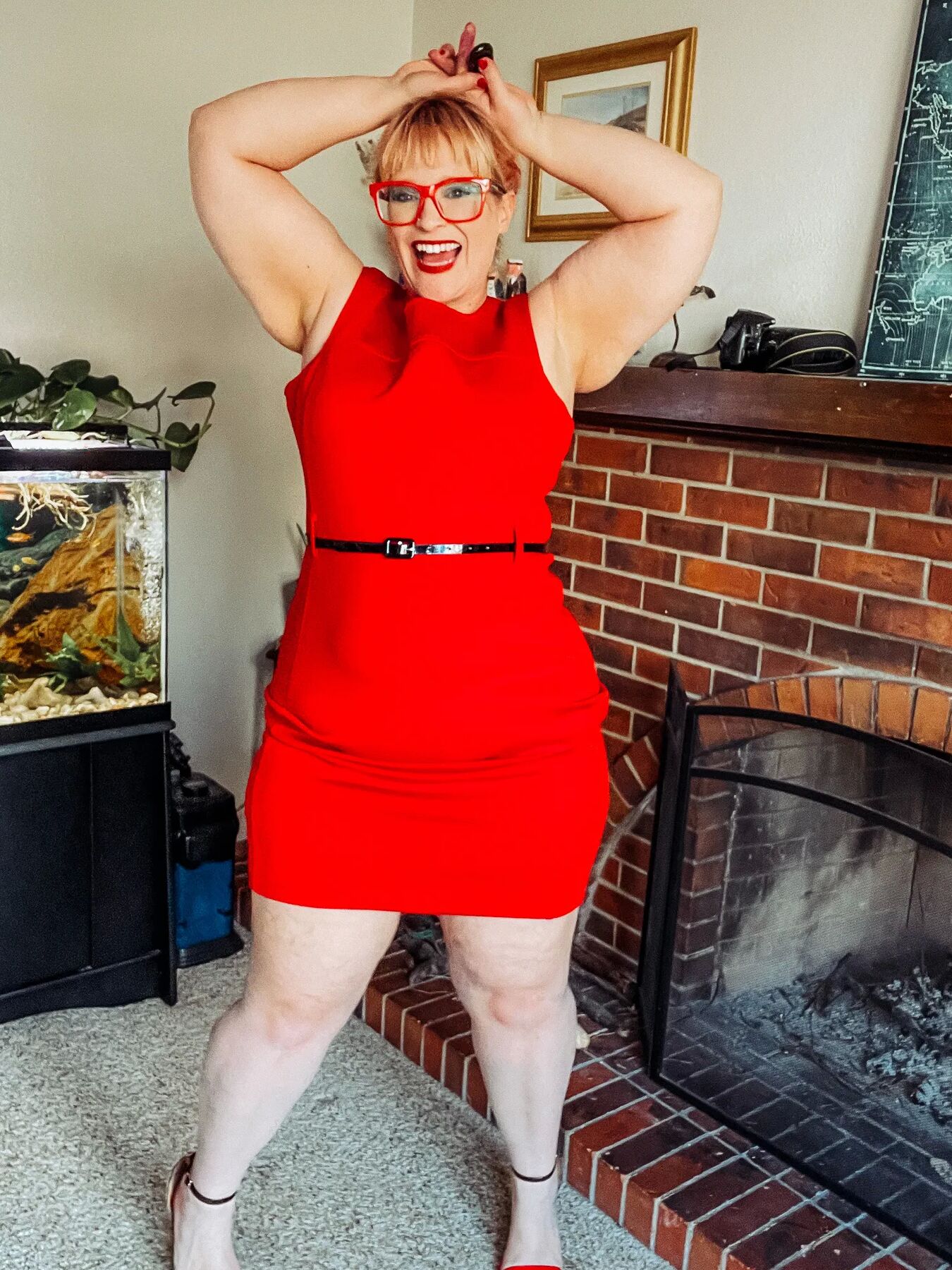 Red Dress and heels on your favorite BBW