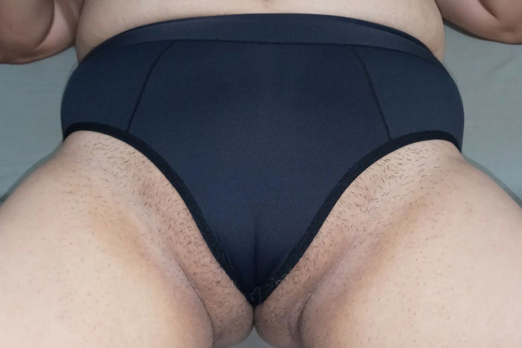 ME WEARING BLACK T-THING PANTS WITH THEM ALL WET...