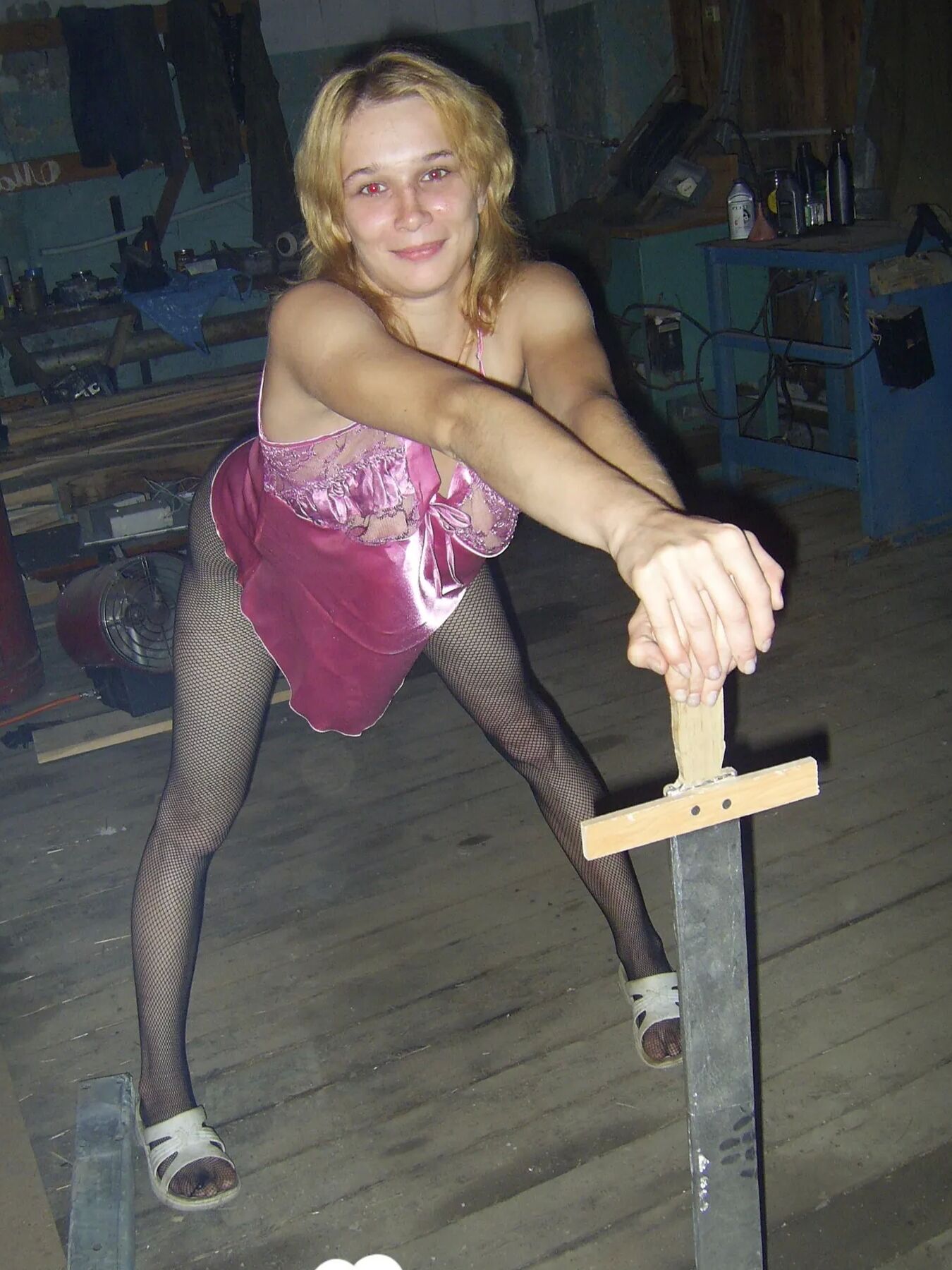 My girlfriend adores her new black pantyhose