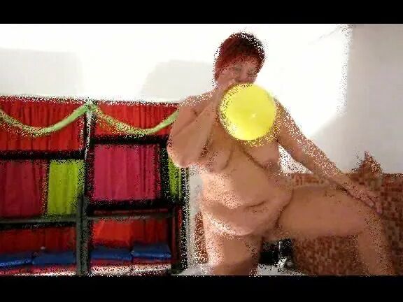 Naked with balloons ...