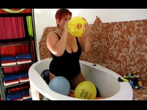 Naked with balloons ...
