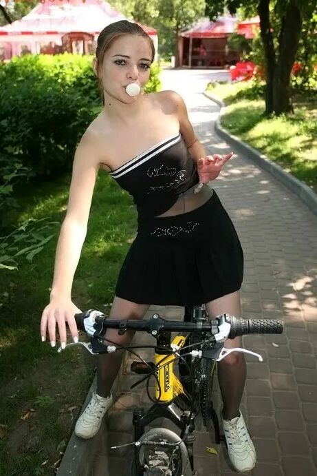 Sexy Eighteen year old wearing mini skirt and pantyhose
