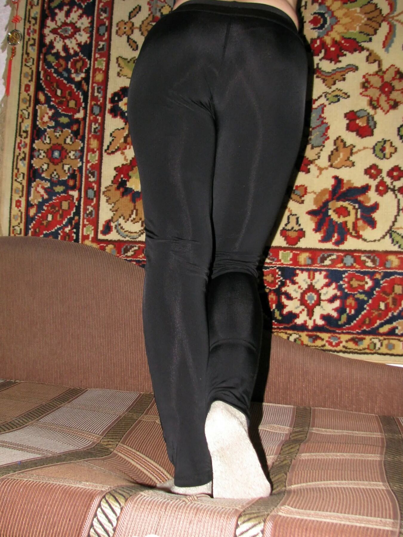 Nerdy babe keeps her sparkly socks on