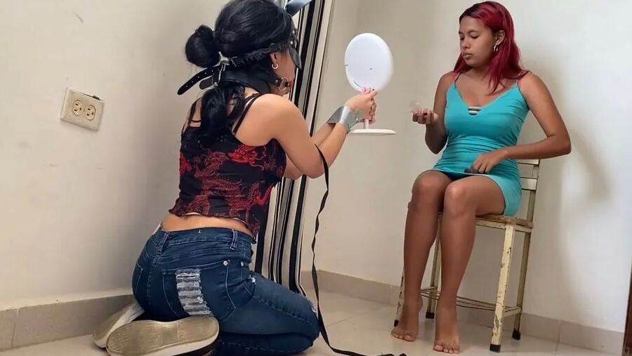 Slave Girl Used As Lesbian Mistress Make-Up Bitch