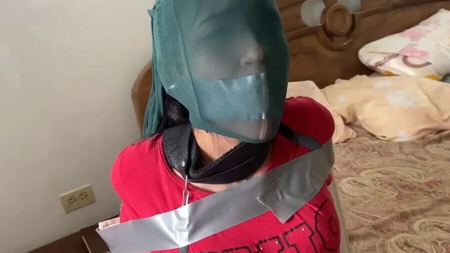 Chair Tied, Panty Gagged And Un-Masked By Mistress