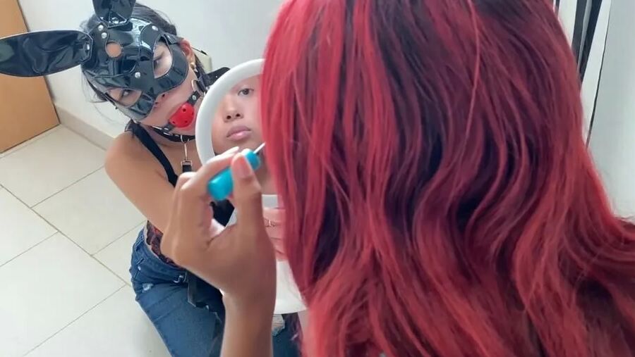Slave Girl Used As Lesbian Mistress Make-Up Bitch