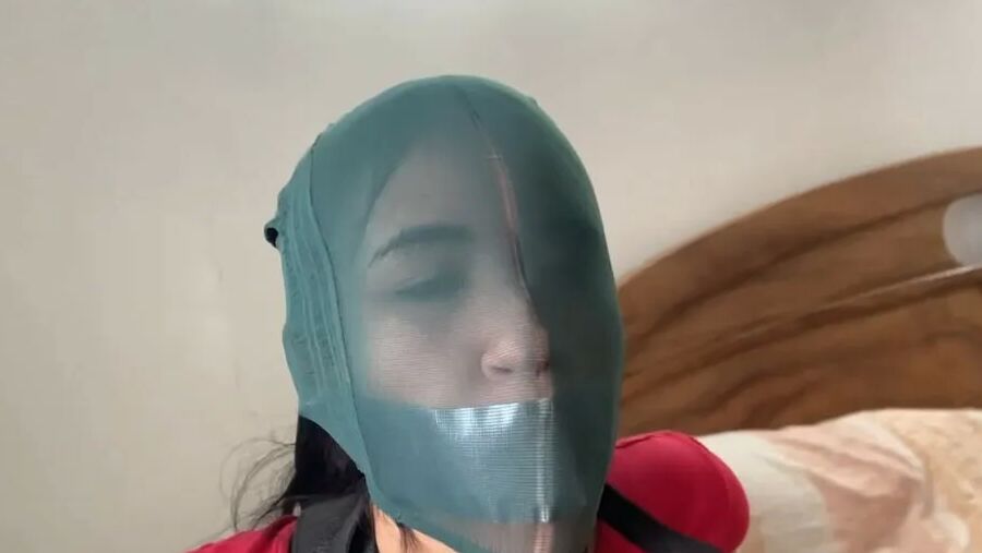Chair Tied, Panty Gagged And Un-Masked By Mistress