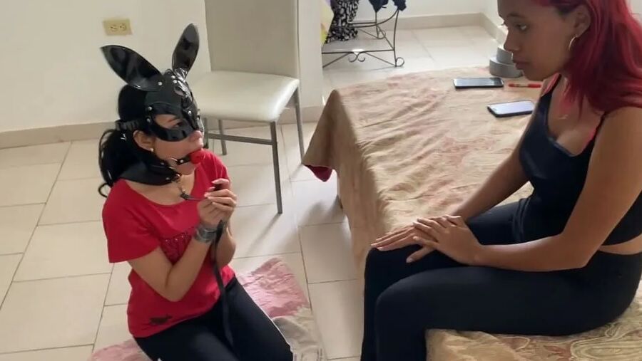 Chair Tied, Panty Gagged And Un-Masked By Mistress