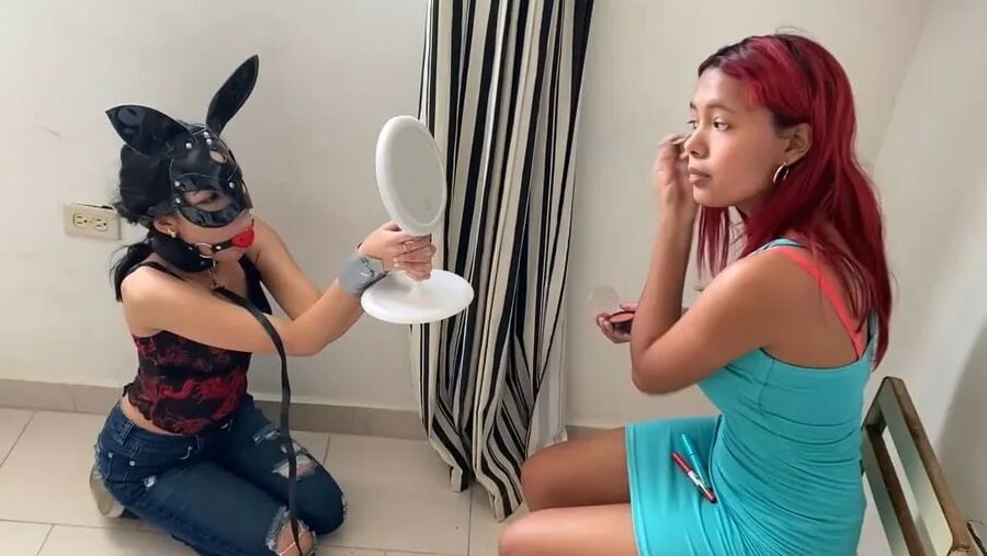 Slave Girl Used As Lesbian Mistress Make-Up Bitch
