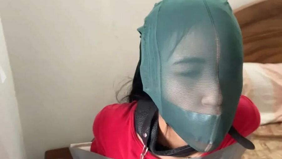 Chair Tied, Panty Gagged And Un-Masked By Mistress
