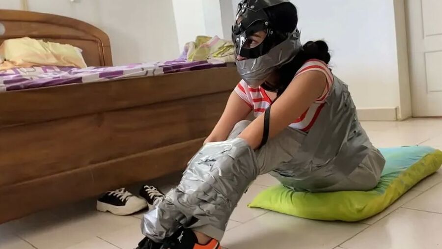 Gagged Bondage Girl Smelling Mistress Sweaty Feet