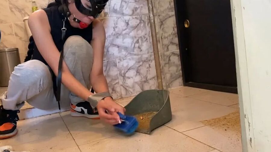 Cute Slave Girl Used As Toilet Cleaner By Lezdom Mistress