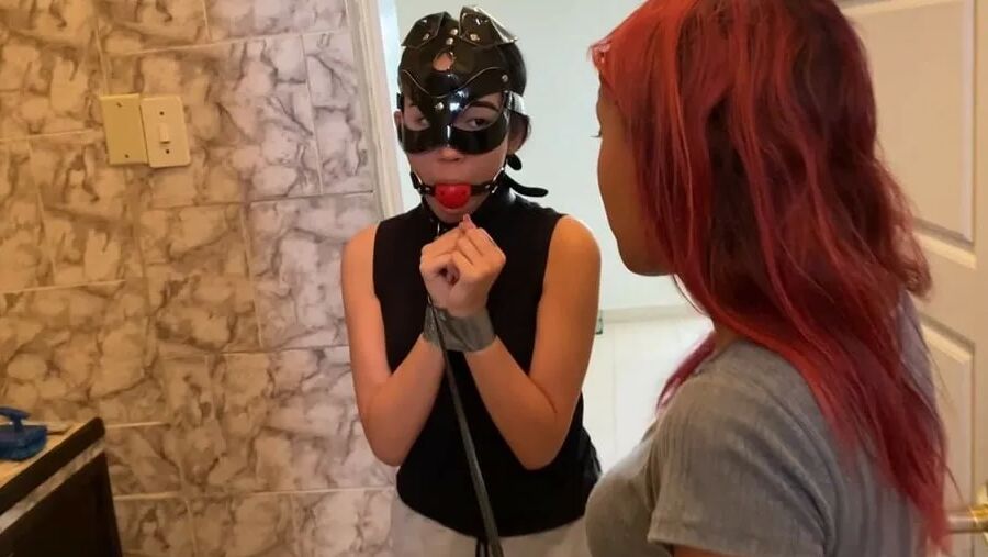 Cute Slave Girl Used As Toilet Cleaner By Lezdom Mistress