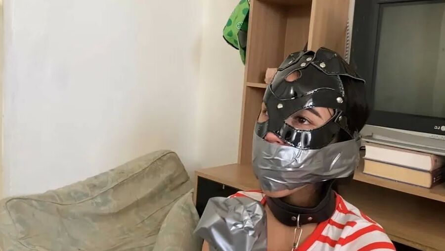 Gagged Bondage Girl Smelling Mistress Sweaty Feet