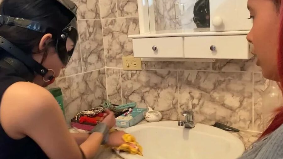 Cute Slave Girl Used As Toilet Cleaner By Lezdom Mistress
