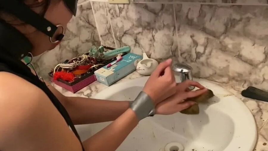Cute Slave Girl Used As Toilet Cleaner By Lezdom Mistress