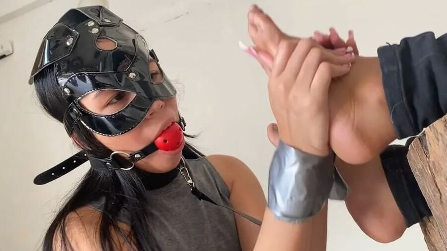 Submissive Slave Gives Mistress Foot Massage And Pedicure