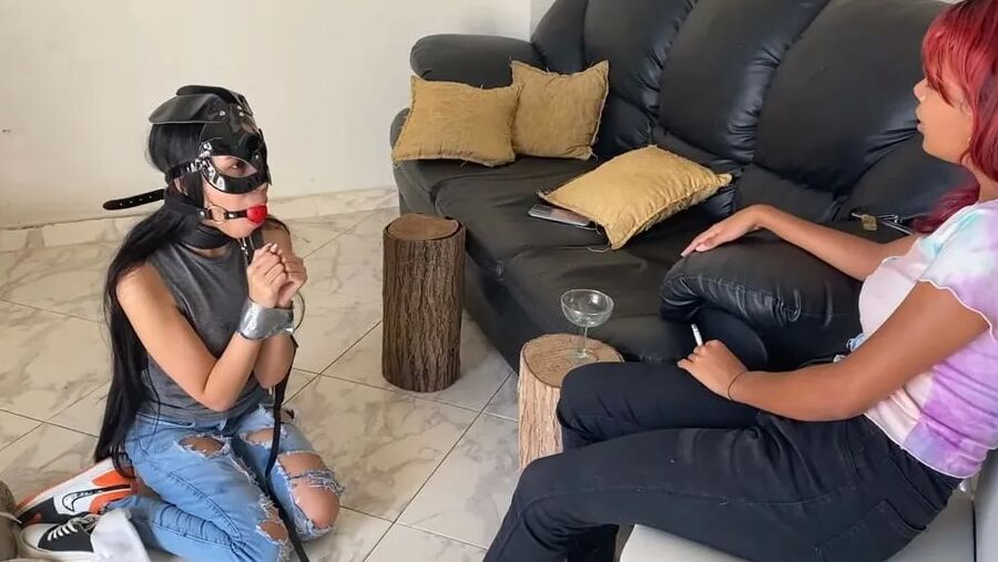Submissive Slave Gives Mistress Foot Massage And Pedicure