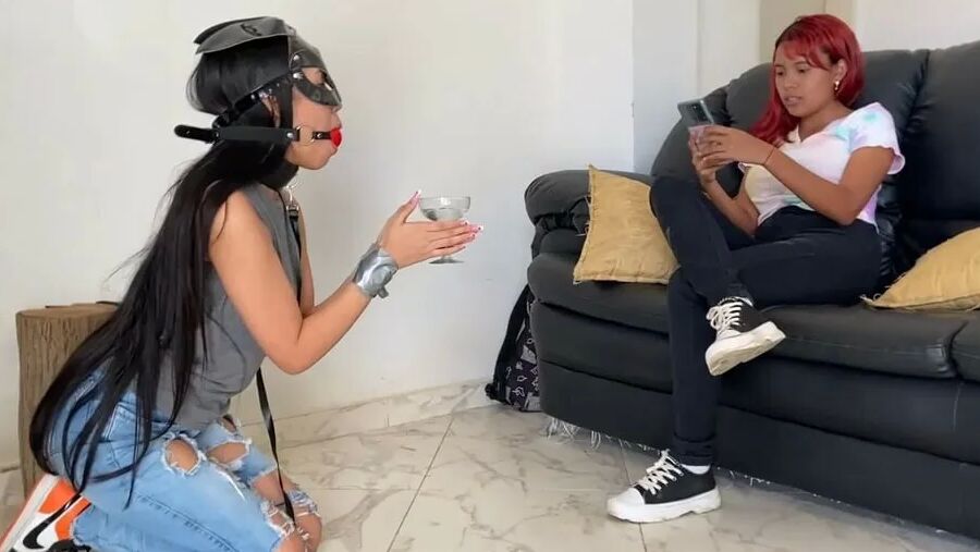 Submissive Slave Gives Mistress Foot Massage And Pedicure