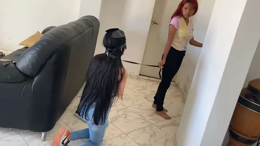 Submissive Slave Gives Mistress Foot Massage And Pedicure