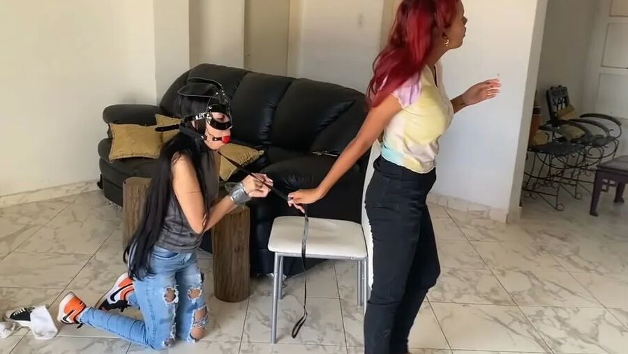 Submissive Slave Gives Mistress Foot Massage And Pedicure
