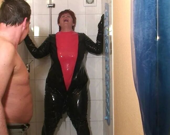 Punishment in the pvc suit
