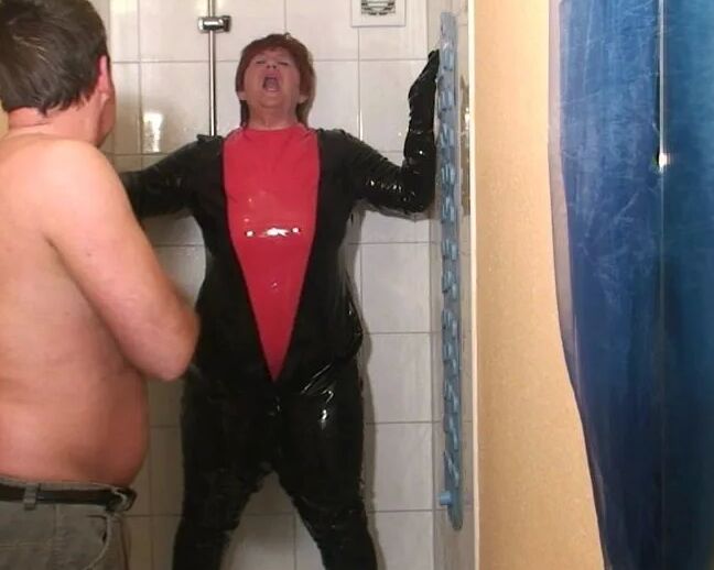 Punishment in the pvc suit