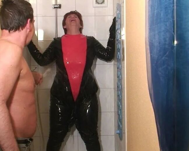 Punishment in the pvc suit