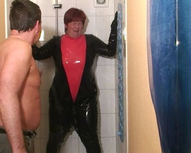 Punishment in the pvc suit