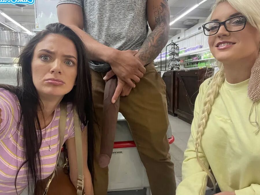 Two Shoppers experience BBC in aisle 3