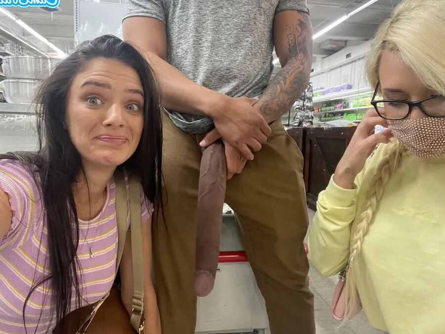 Two Shoppers experience BBC in aisle 3