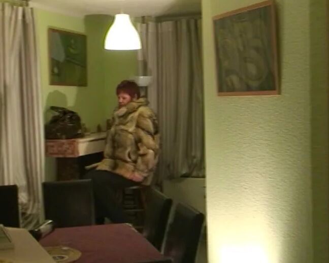 Public - I masturbate in fur coat