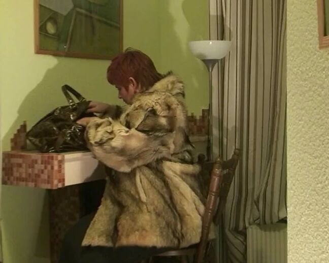 Public - I masturbate in fur coat