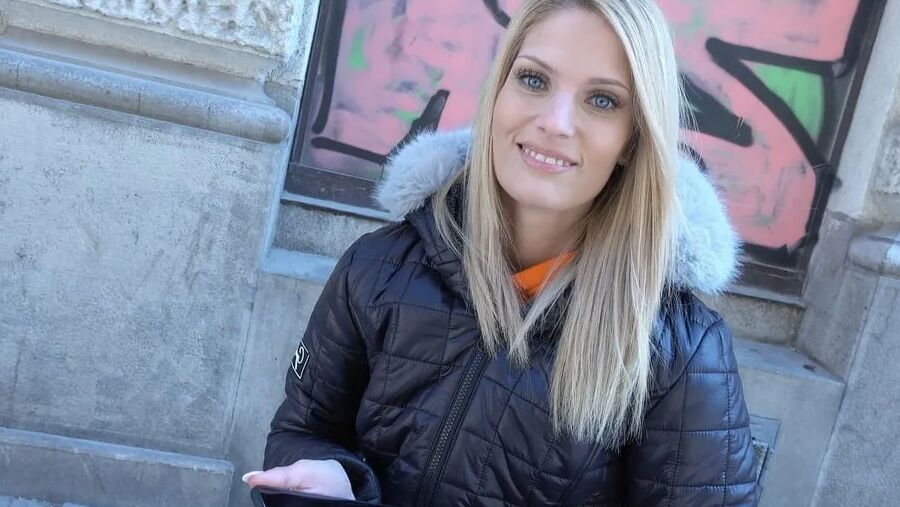 GERMAN SCOUT - Skinny Candee Licious with blue eyes casting