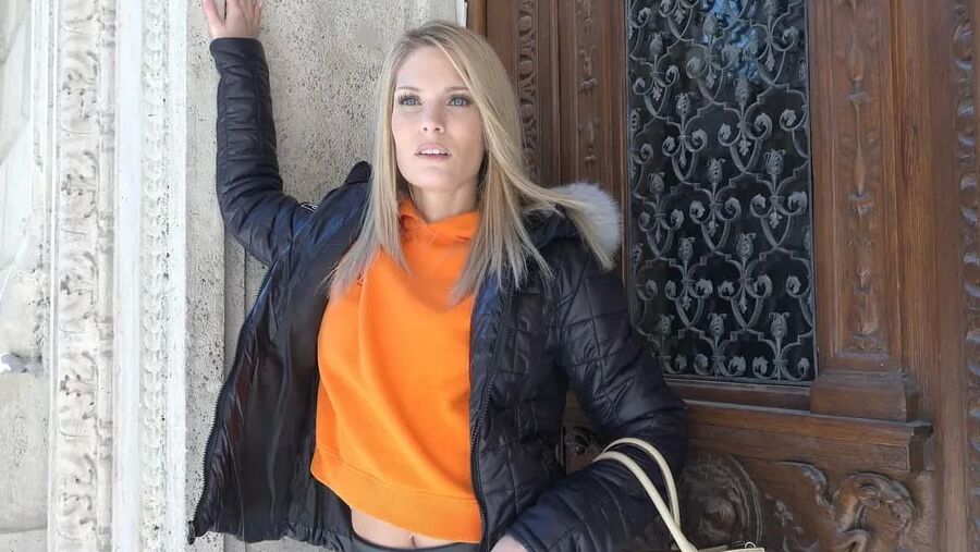 GERMAN SCOUT - Skinny Candee Licious with blue eyes casting