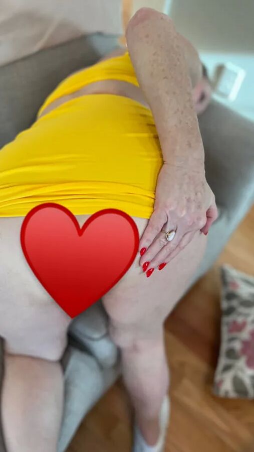 65 YEAR OLD STEPMOM DANIELLE DUBONNET in Yellow Skirt