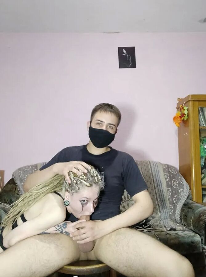 Stretching her mouth with my big cock