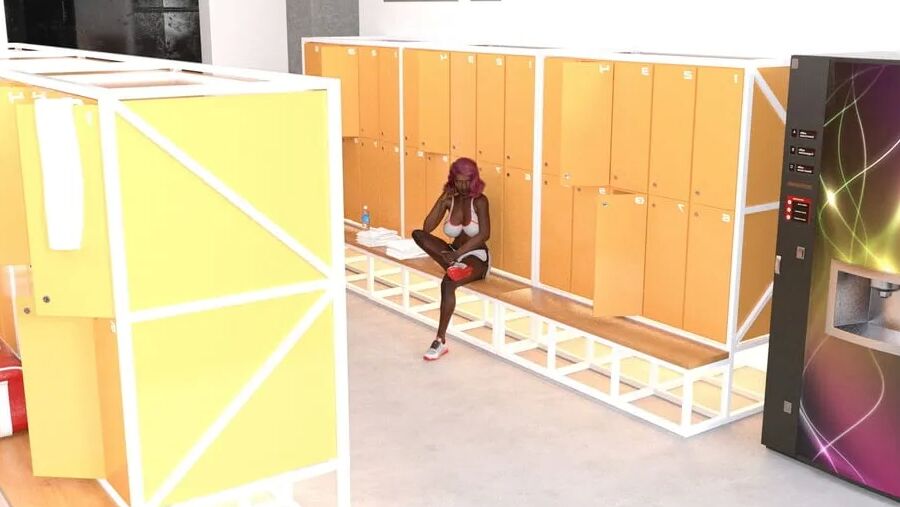 Pam in Fitness-Studio - 3D-Art