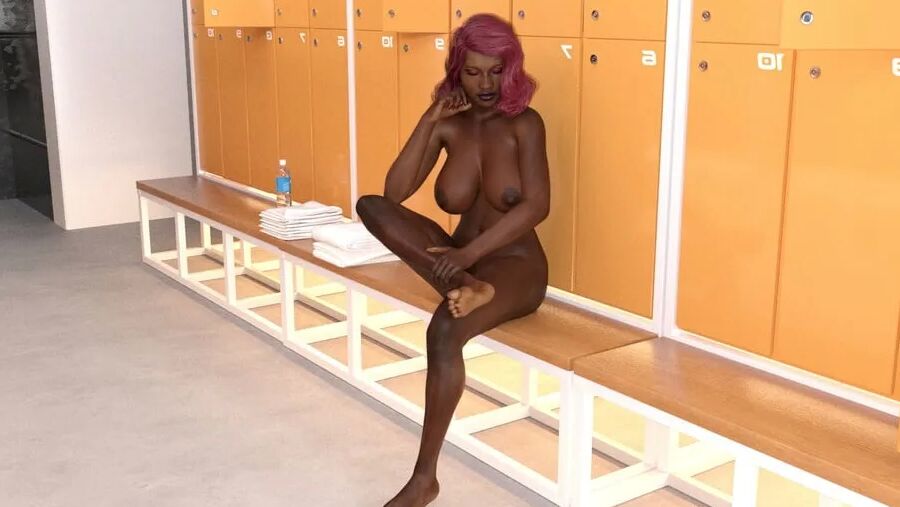 Pam in Fitness-Studio - 3D-Art
