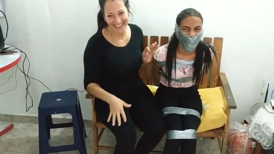 Petite Girl Silenced With BIG Tape Gag! - Selfgags