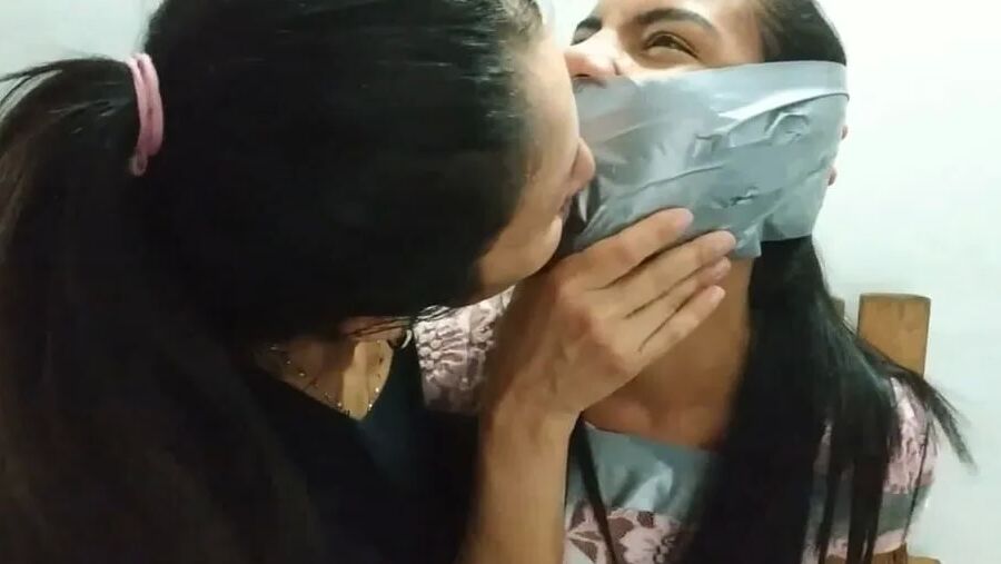 Petite Girl Silenced With BIG Tape Gag! - Selfgags