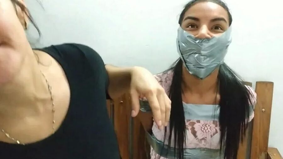 Petite Girl Silenced With BIG Tape Gag! - Selfgags