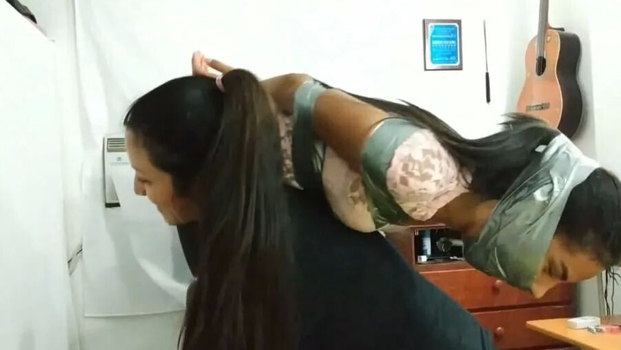Petite Girl Silenced With BIG Tape Gag! - Selfgags