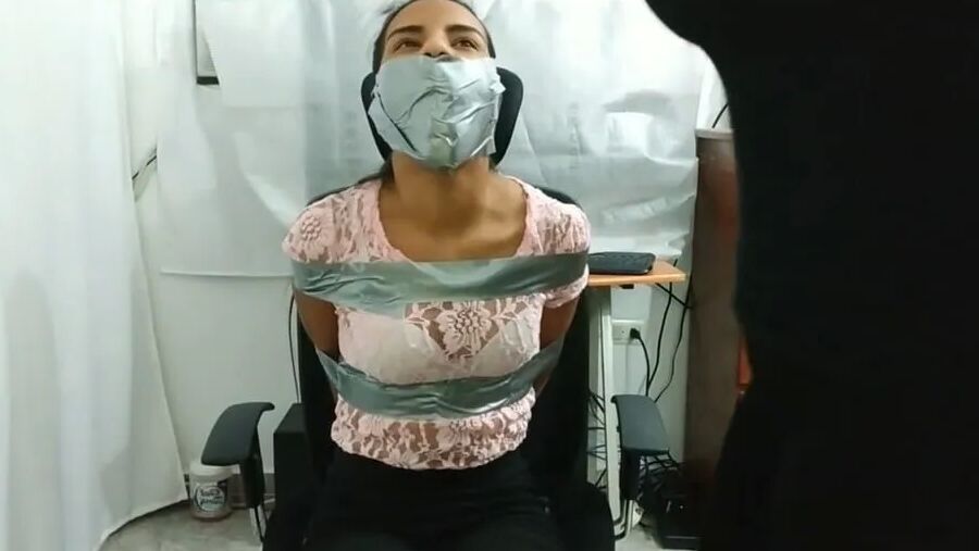 Petite Girl Silenced With BIG Tape Gag! - Selfgags