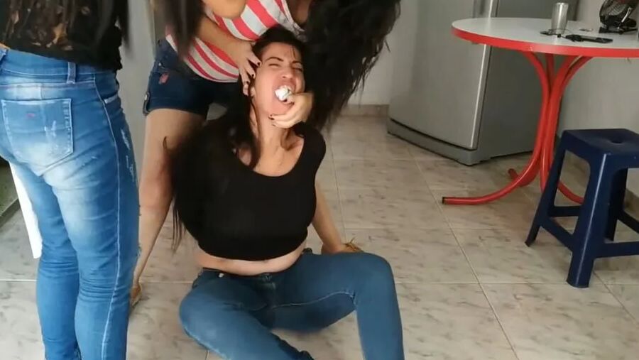 Angry MILF Gets Lesbian Foot Worship In Bondage - Selfgags