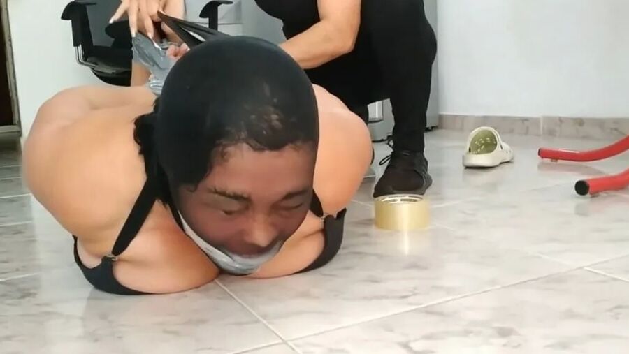 BBW Hogtied Helpless By A Bitch - Selfgags