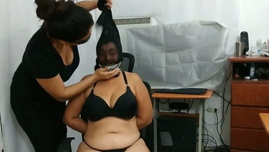 BBW Hogtied Helpless By A Bitch - Selfgags