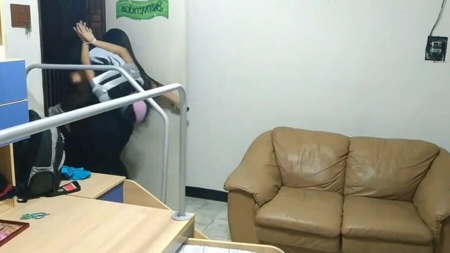 Panty Hooded Girl Gagged With Socks And Tape