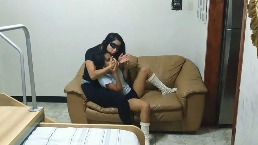 Panty Hooded Girl Gagged With Socks And Tape